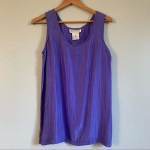 Vintage lilac purple 100% silk sleeveless blouse size women medium Stewart sport